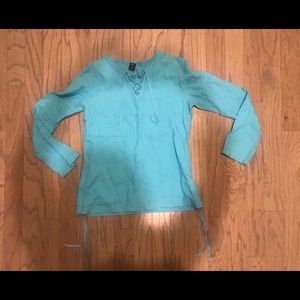 Blue linen shirt